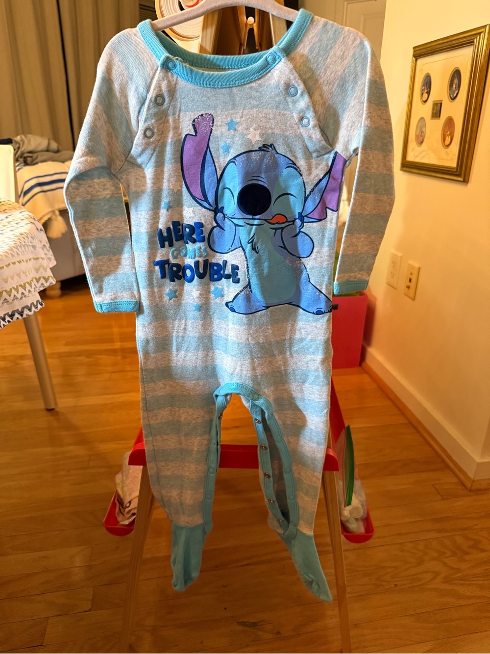 Disney Baby Stitch Footed Sleeper Pajamas 18-24M Here Comes Trouble Disney Store